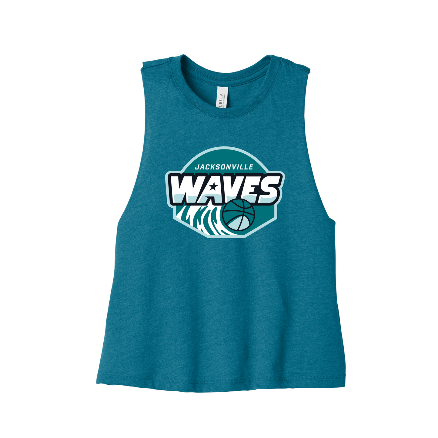Jacksonville Waves Women's Teal Racerback Cropped Tank