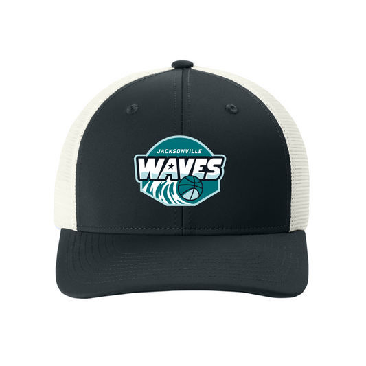 Jacksonville Waves Black/White Trucker Logo Hat